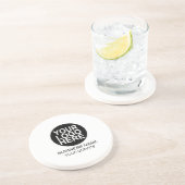 Dessous de verre en grès rond avec logo d'entrepri (Côté)