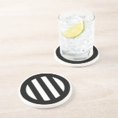 Dessous De Verre En Grès rond avec trois traits verticaux (Côté)