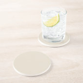 Dessous de verre en grès rond blanc d'os (Côté)