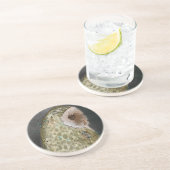 Dessous de verre en grès rond de hibou (Côté)