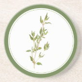DESSOUS DE VERRE en grès rond de THYME FRAIS (-tex (Devant)