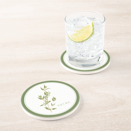 DESSOUS DE VERRE en grès rond de THYME FRAIS (+tex (Côté)