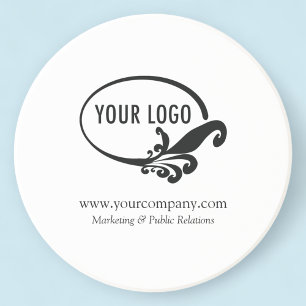 Dessous de verre en grès rond personnalisé Logo de