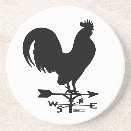 Dessous De Verre En Grès Rooster de Weathervane (Devant)