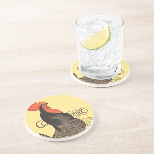 Dessous De Verre En Grès Rooster Steinlen Cocorico (Côté)