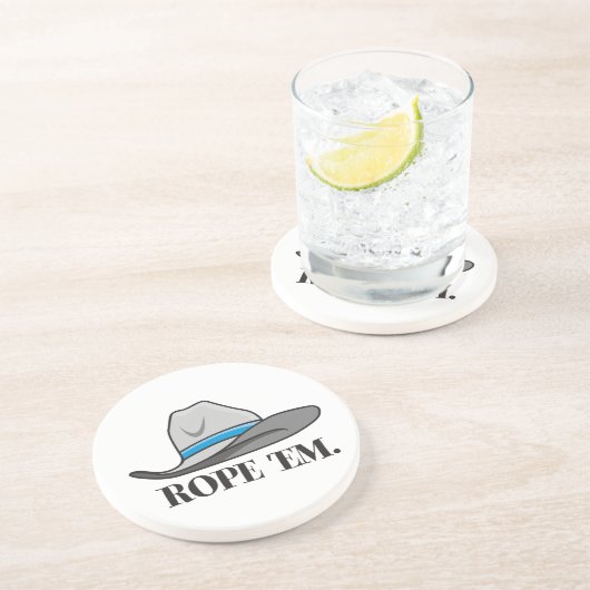 Dessous De Verre En Grès Rope 'Em Western Rodeo (Côté)