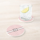 Dessous De Verre En Grès Rose avec Dessous de verre de grès de Pinstripes N (Côté)