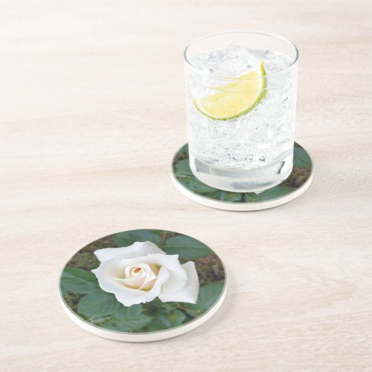 Dessous De Verre En Grès rose blanche (Côté)