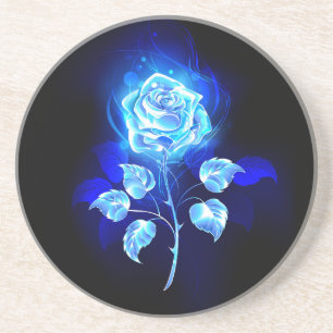 Dessous De Verre En Grès Rose bleu brûlant