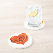Dessous De Verre En Grès Rose Coeur brillant Orange (Côté)