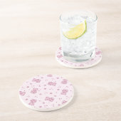 Dessous De Verre En Grès Rose d'arrière - plan de nounours (Côté)