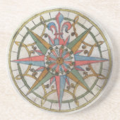 Dessous De Verre En Grès Rose de boussole (Devant)