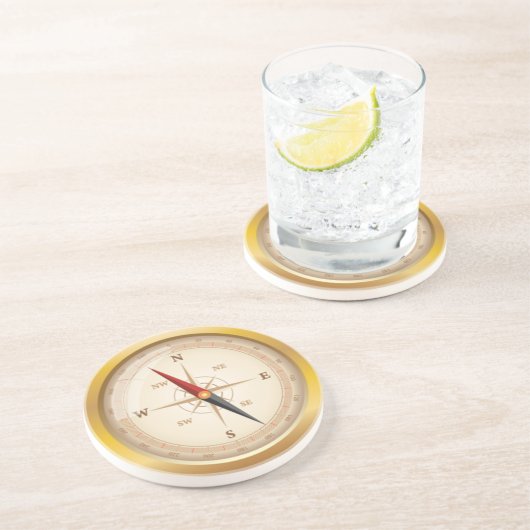 Dessous De Verre En Grès Rose de boussole d'OPUS (Côté)