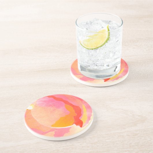 Dessous De Verre En Grès Rose de chou III (Côté)