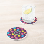 Dessous de verre en grès Rose de Neon (Côté)