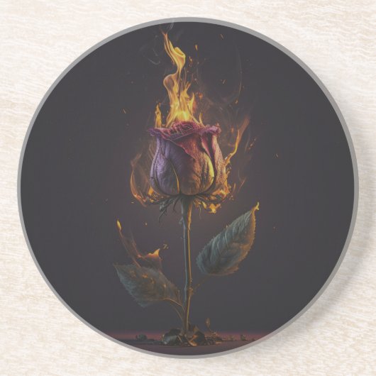 Dessous De Verre En Grès rose en feu (Devant)