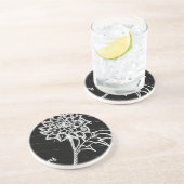 Dessous De Verre En Grès Rose en noir (Côté)