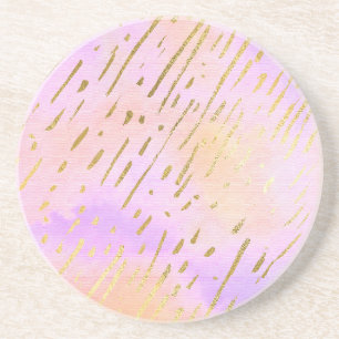 Dessous De Verre En Grès Rose et or