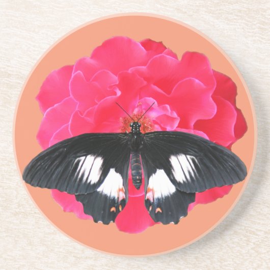 Dessous De Verre En Grès Rose et Swallowtail (Devant)