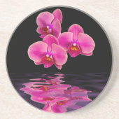 Dessous de verre en grès rose exotique Orchidées (Devant)