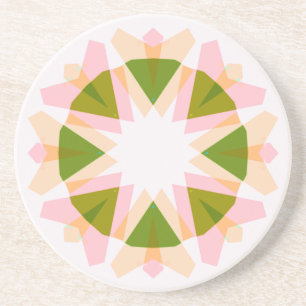 Dessous De Verre En Grès Rose Fantaisiste Vert Ludique Étoile Décor Dopamin