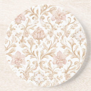 Dessous De Verre En Grès Rose Floral Blush