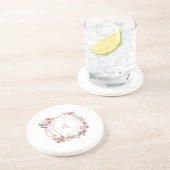 Dessous de verre en grès rose géométrique doré à m (Côté)