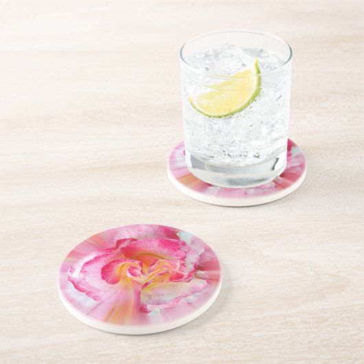 Dessous De Verre En Grès rose jaune (Côté)