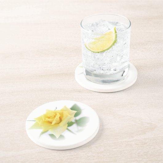 Dessous De Verre En Grès Rose jaune (Côté)