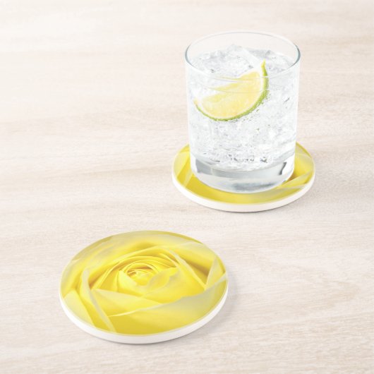 Dessous De Verre En Grès Rose jaune (Côté)