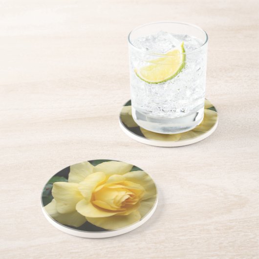 Dessous de verre en grès rose jaune (Côté)