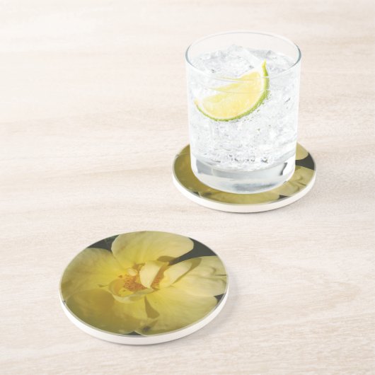 Dessous De Verre En Grès Rose jaune sauvage (Côté)