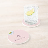 Dessous De Verre En Grès Rose marguerite (Côté)