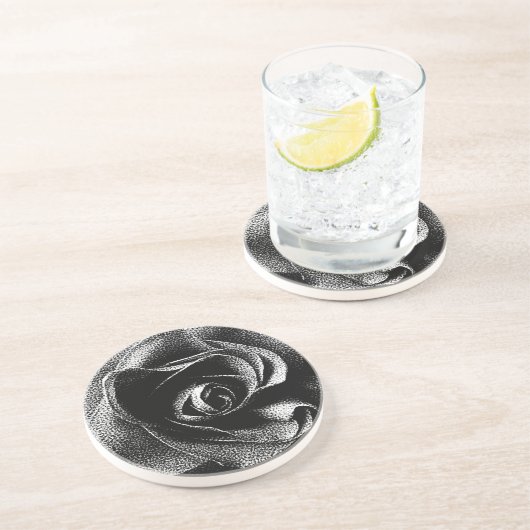 DESSOUS DE VERRE EN GRÈS ROSE NOIR (Côté)