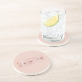Dessous De Verre En Grès Rose Pâle Pensez à des Pensées Heureuses (Côté)