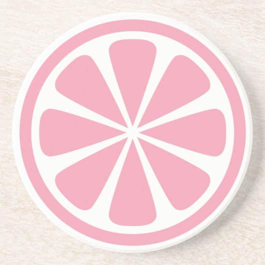 Dessous De Verre En Grès Rose Pamplemousse Slice Round Sandstone Coaster (Devant)