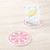 Dessous De Verre En Grès Rose Pamplemousse Slice Round Sandstone Coaster (Côté)