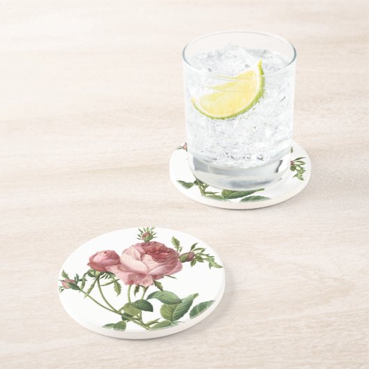 Dessous De Verre En Grès Rose Redoute (Côté)