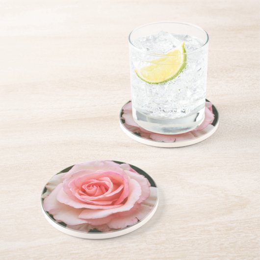 Dessous De Verre En Grès Rose rose simple (Côté)