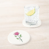 Dessous De Verre En Grès Rose rose simple de style Glasgow (Côté)