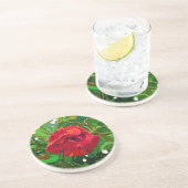 DESSOUS DE VERRE EN GRÈS ROSE ROUGE (Côté)