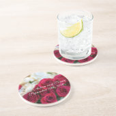 Dessous De Verre En Grès Rose rouge et blanc (Côté)