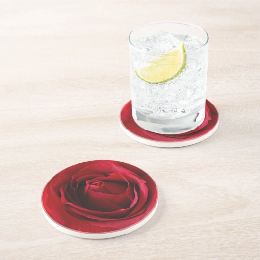 Dessous De Verre En Grès rose rouge profonde (Côté)