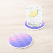 Dessous De Verre En Grès Rose Violet Abstrait Ondulé (Côté)