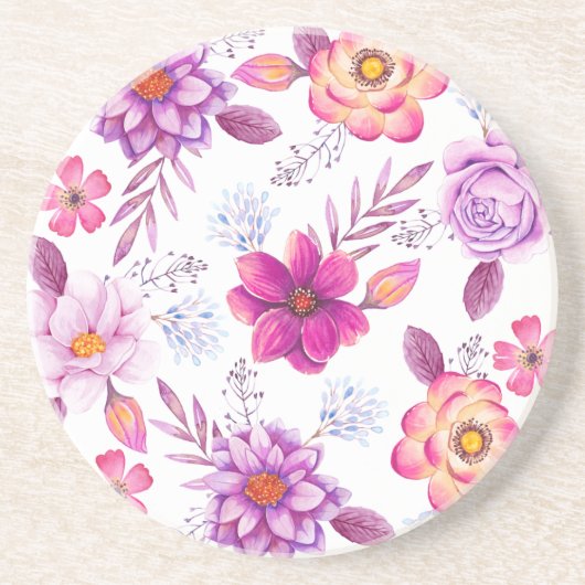 Dessous De Verre En Grès Rose violette (Devant)