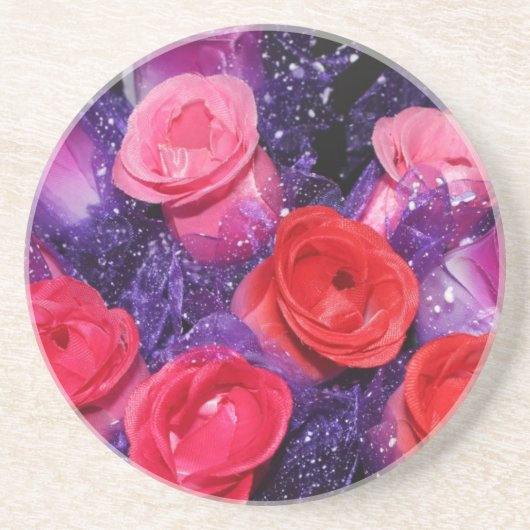 Dessous De Verre En Grès Roses (Devant)
