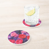 Dessous De Verre En Grès Roses (Côté)
