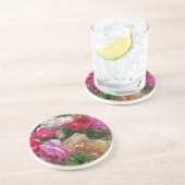 Dessous De Verre En Grès Roses démodés (Côté)