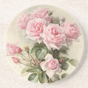 Dessous De Verre En Grès Roses romantiques victoriens vintages