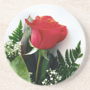 Dessous De Verre En Grès Roses rouges